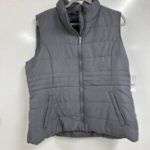 0433 New York & Company Gray Puffer Vest – Quilted Sleeveless athleisure XL NWT